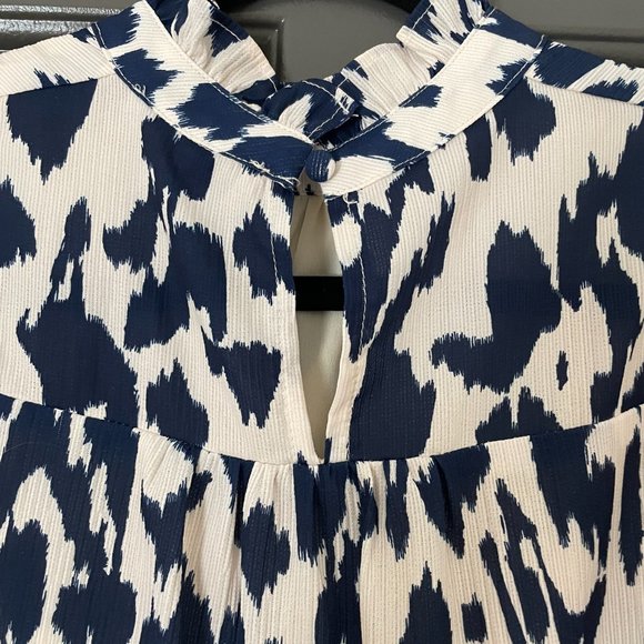 Pinch navy cream leopard print dress, size Small - Picture 3 of 6